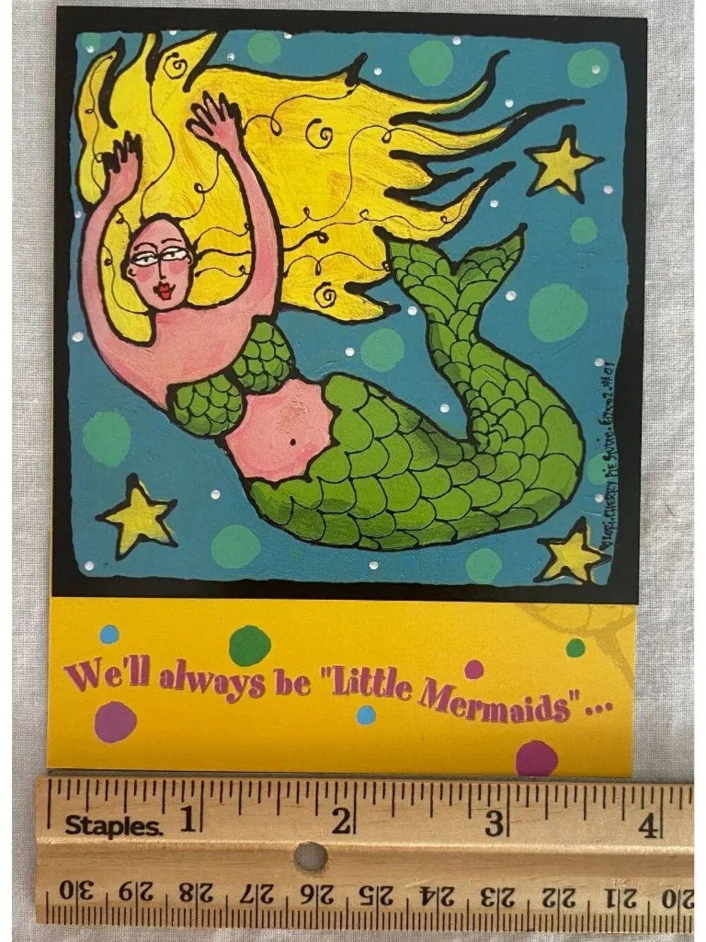 HAPPY BIRTHDAY 6/pk Leanin' Tree Greeting Cards NOS Mermaid Lori Wiseman VTG